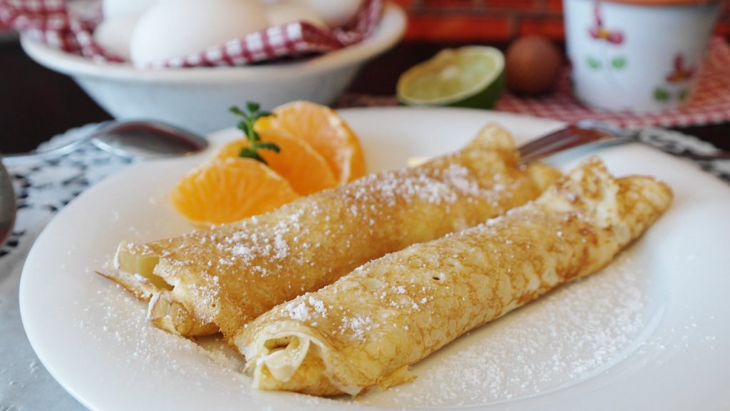 Pancake Day EFL Lesson Ideas - rolled pancakes